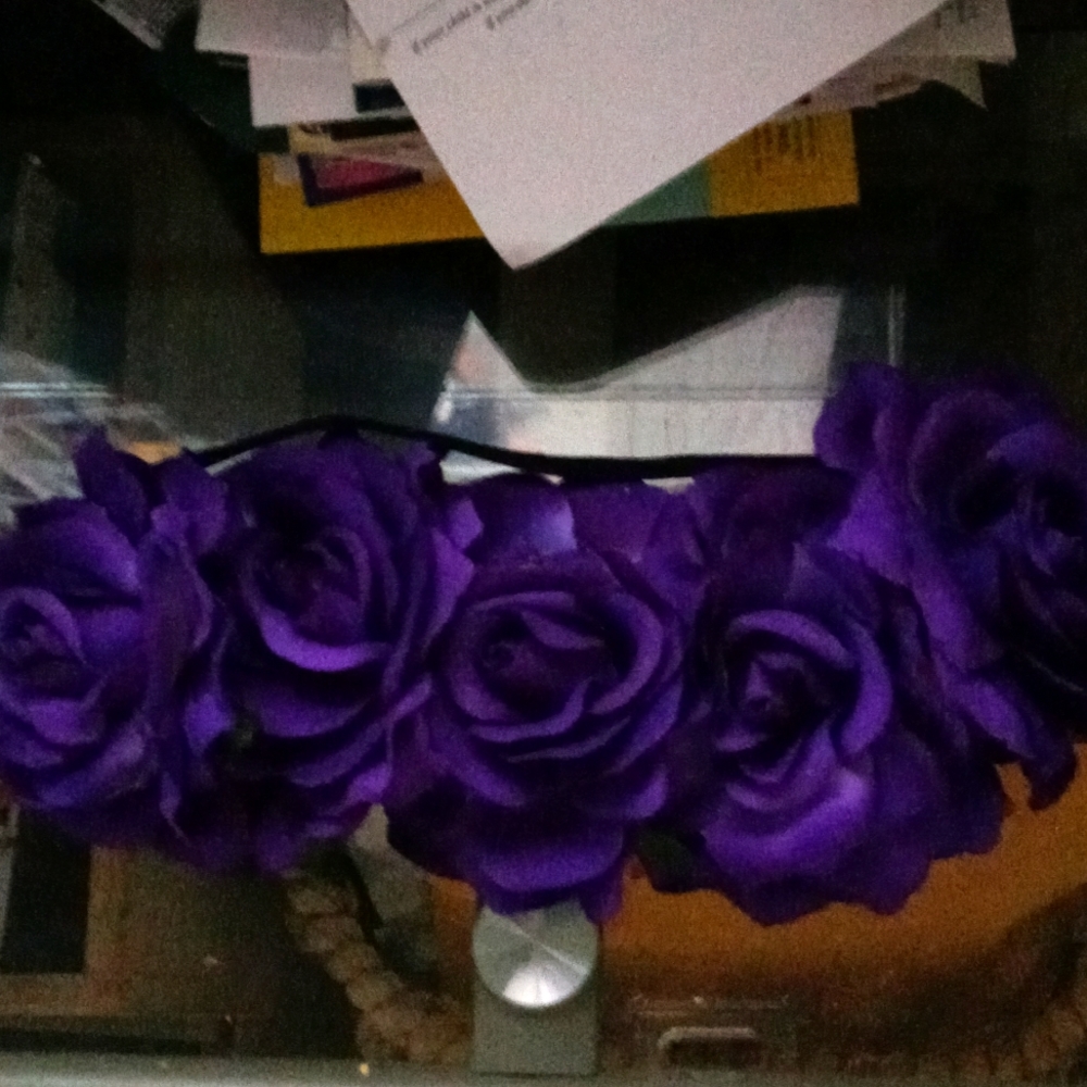 Purple rose headband